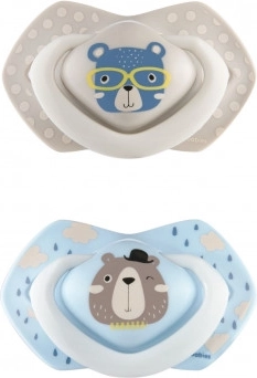 Canpol babies Set di succhietti simmetrici in silicone Light touch 18m+ BONJOUR PARIS blu