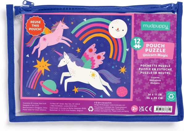 Puzzle Mudpuppy Unicorno Magico nella bustina - 12 pezzi