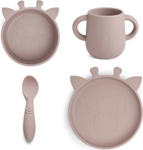 Nuuroo Lykke set pappa in silicone Giraf woodrose