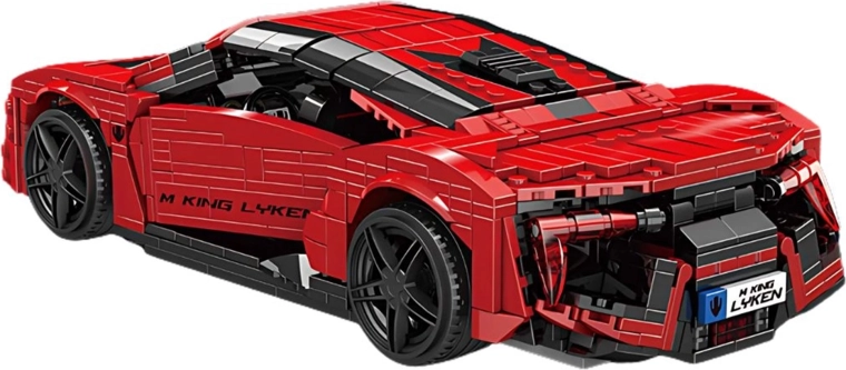 Set di costruzione di un'auto sportiva rossa, 1311 pezzi