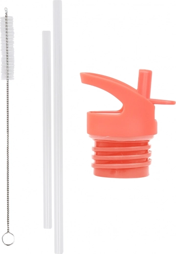 A Little Lovely Company set di tappo, spazzolino e cannuccia per bottiglia in acciaio inox 350 ml – Divertimento