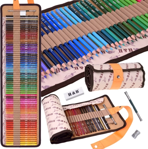 Matite colorate H&B – set da 72 colori in astuccio arrotolabile