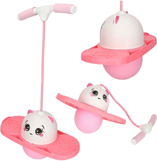 Pogo jumper saltante per bambini per l’equilibrio bianco-rosa