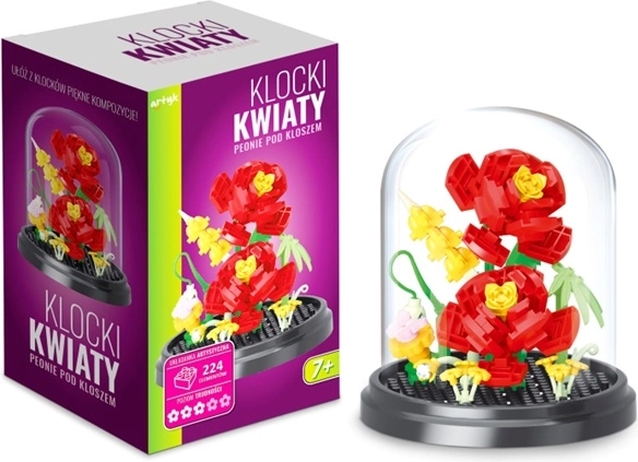 Set di costruzioni floreali – peonie sotto campana (224 pezzi)