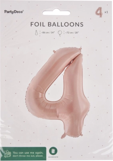Palloncino in foil numero 4 beige 72 cm