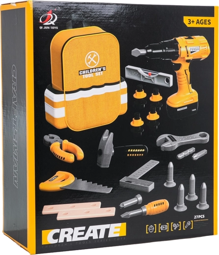 Set giallo del piccolo tuttofare con zainetto