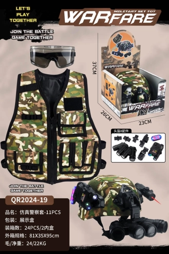 Set militare per piccolo soldato con elmetto