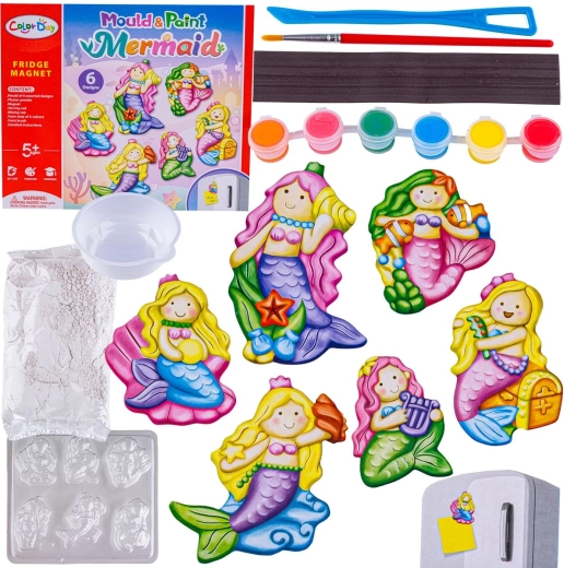 Set creativo fai da te per realizzare magneti – sirene marine colorate
