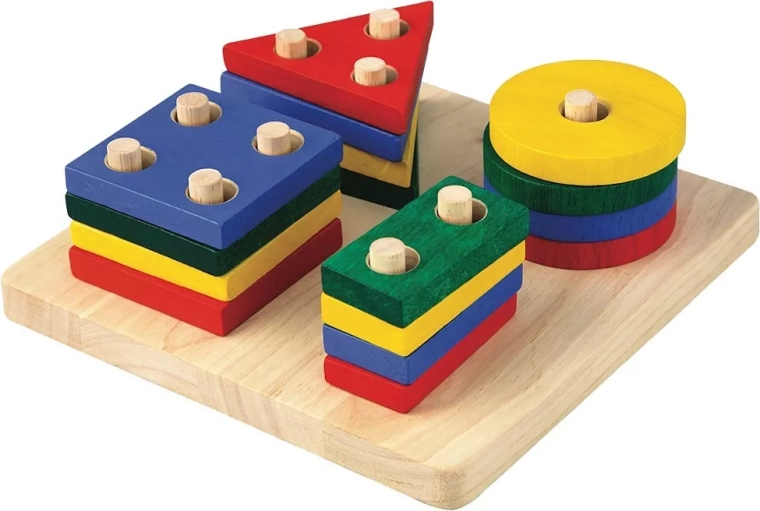 Tavoletta impilabile in legno con forme geometriche PlanToys