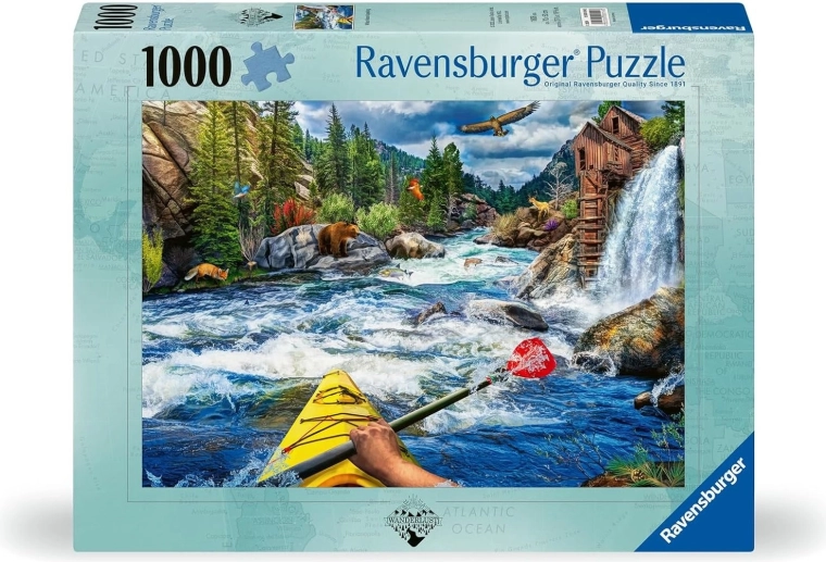 Puzzle Ravensburger Wanderlust: discesa sul fiume impetuoso da 1000 pezzi