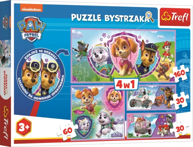 Puzzle alla ricerca delle differenze Paw Patrol di Trefl 4 in 1