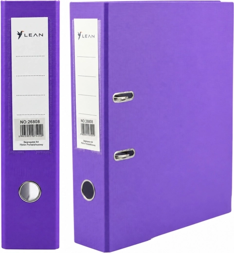Raccoglitore viola per documenti A4 80 mm con meccanismo a leva