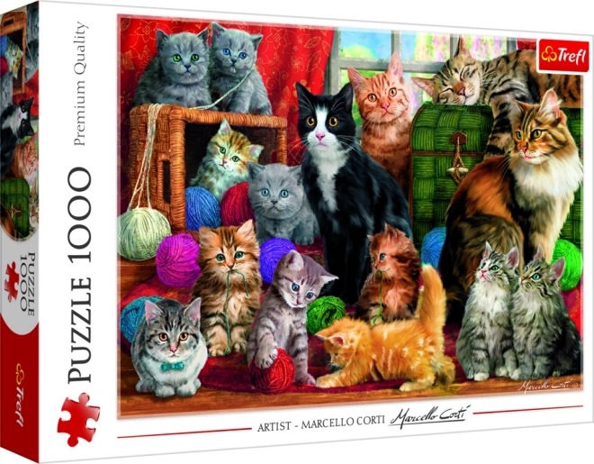 Puzzle 1000 pezzi "Incontro di Gatti" Trefl