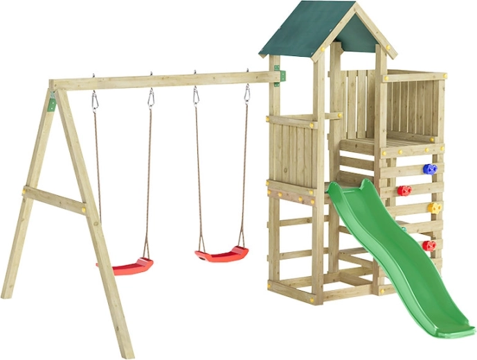 Parco giochi in legno Marimex per bambini Play Basic con scivolo verde