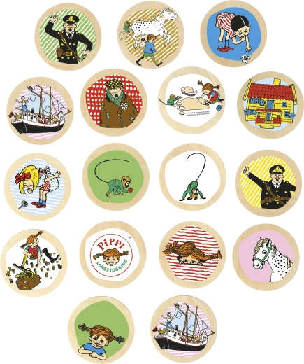 Gioco di memoria in legno (memory) Pippi Calzelunghe