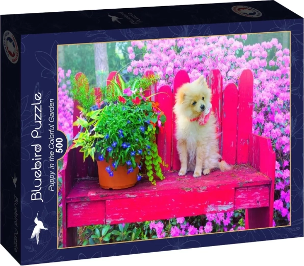 Puzzle Bluebird cucciolo in un giardino colorato 500 pezzi