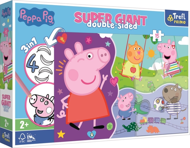 Puzzle gigante da 15 pezzi – scopri la simpatica PEPPA PIG