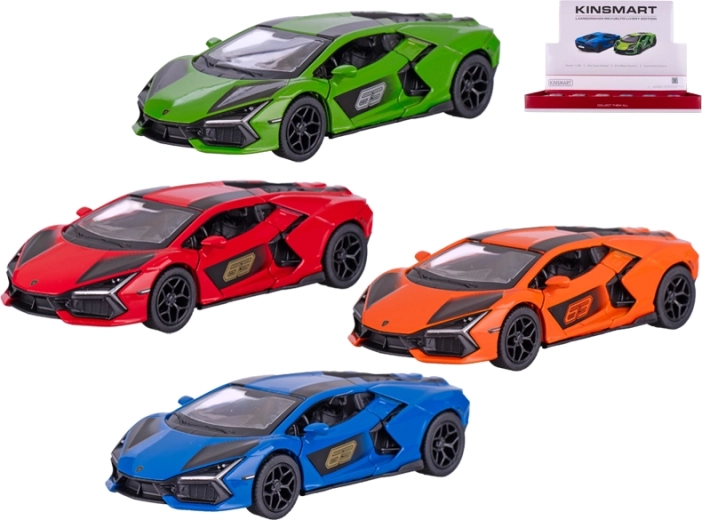 Modello in metallo di auto Lamborghini Revuelto 1:38 con meccanismo a retrocarica