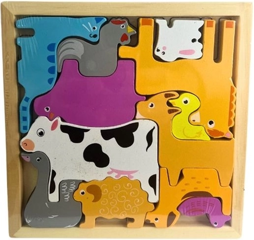Puzzle in legno con animali domestici