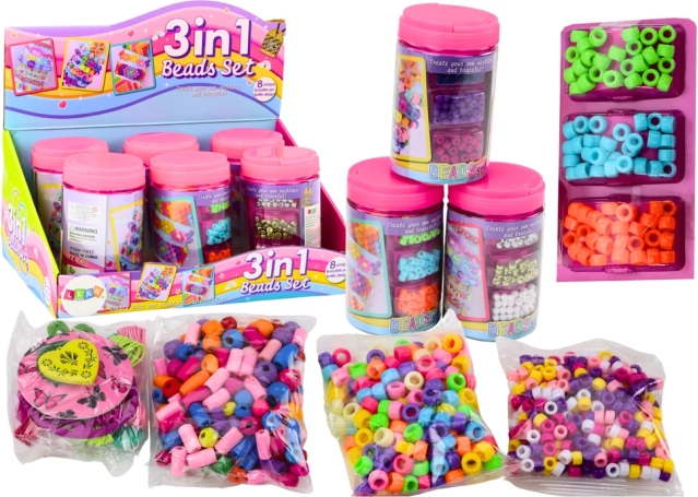 Set di perline in vetro per creazione di gioielli 3 in 1