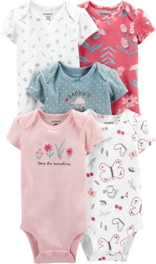Body da bambina a maniche corte CARTER'S Pinkblue LBB 5 pz – PRE