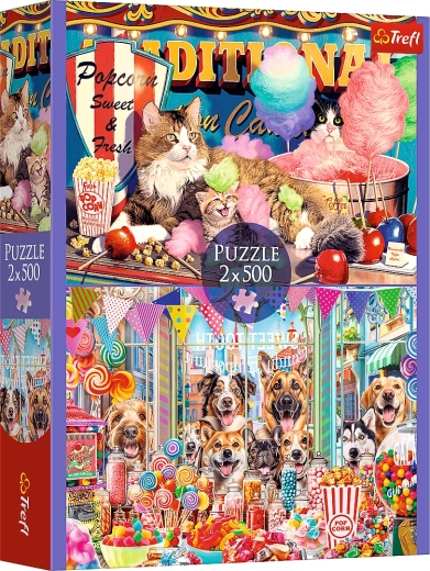 Puzzle 2x500 – amici pelosi TREFL