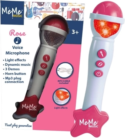 Microfono per bambini Meme con effetti luminosi e sonori rosa