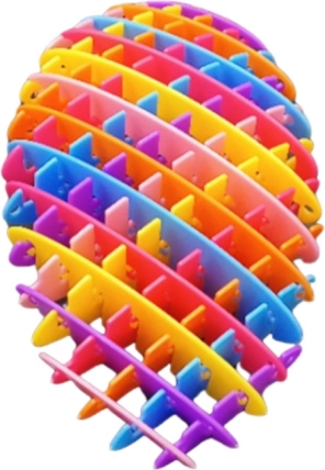 Giocattolo sensoriale antistress elastico arcobaleno 10 cm