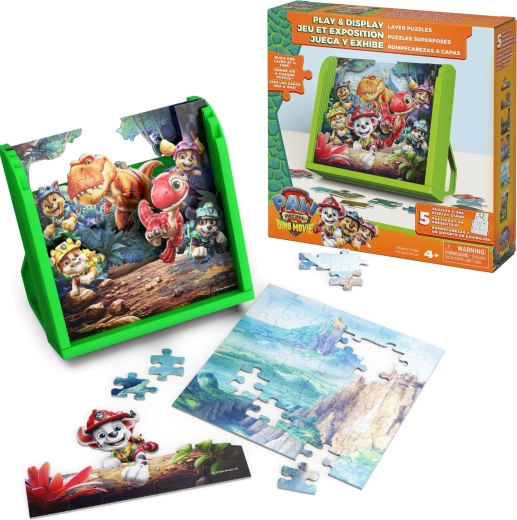 Puzzle 3D Paw Patrol e dinosauri con base