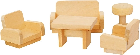 Mobili in legno per soggiorno per bambole