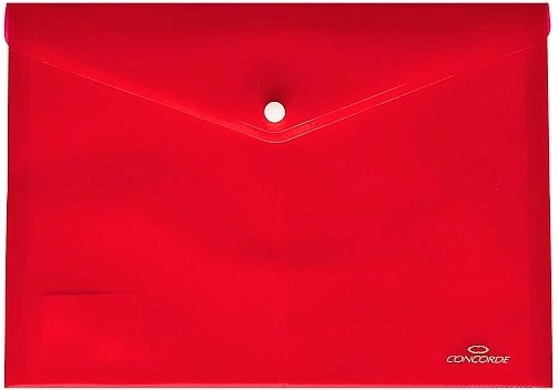Cartelle portadocumenti con bottone A5 trasparenti rosse CONCORDE