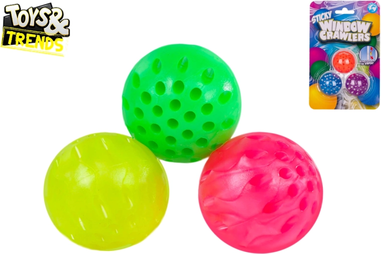 Palline antistress adesive Toys&Trends 4 cm, set da 3 pezzi