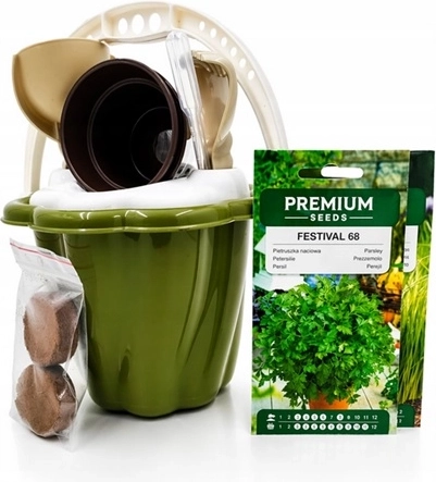 Kit da giardinaggio per coltivare erba cipollina e prezzemolo