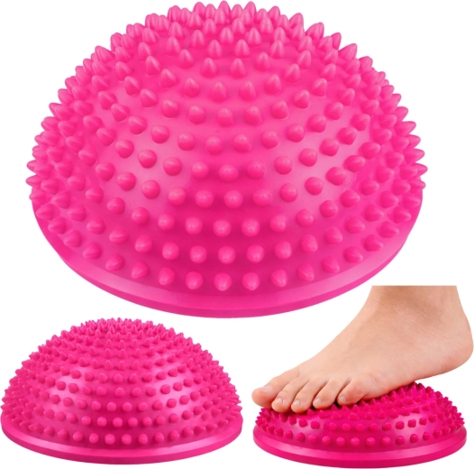 Semisfera sensoriale d’equilibrio con rilievi massaggianti, rosa, 16 cm