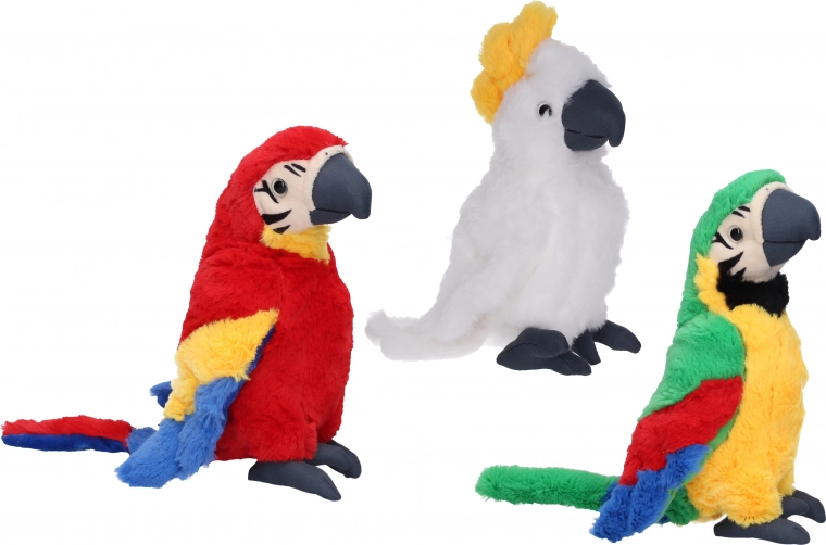 pappagallo di peluche 24 cm – morbido giocattolo in 3 colori