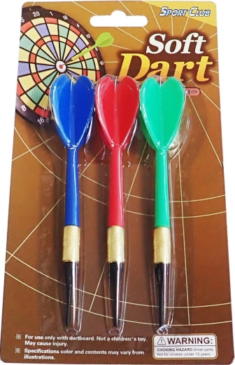 Freccette colorate con punta in plastica per bersagli elettronici - set da 3 pz