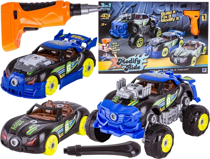 Auto sportivo fuoristrada da avvitare 3 in 1 con avvitatore a batteria (tuning, monster truck)