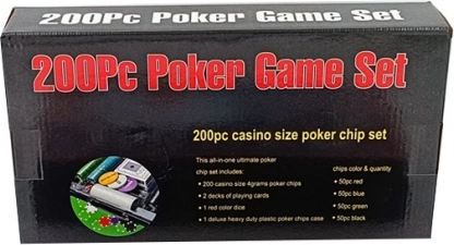 Set di poker in una pratica valigetta