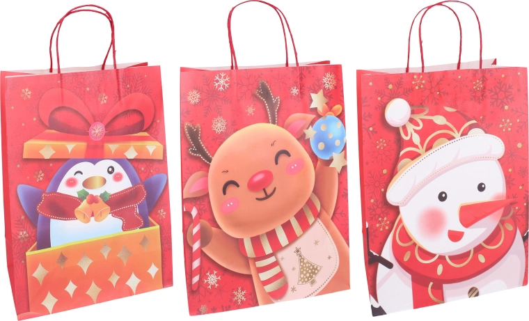 Sacchetto regalo natalizio L 30 × 42 × 12 cm - 1 pezzo