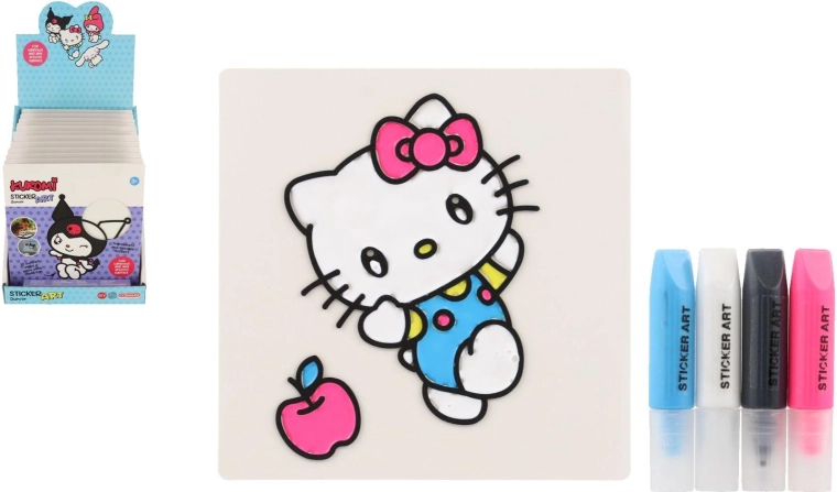 Adesivi per finestre e disegni da colorare con colori Hello Kitty e Kuromi (2 tipi), 19 × 23 cm