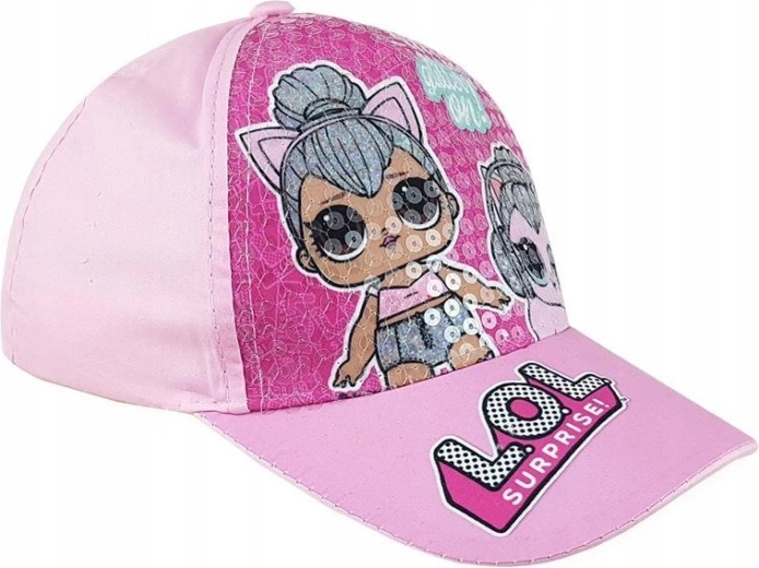 Cappellino con visiera LOL Surprise rosa con paillettes - 1 pezzo