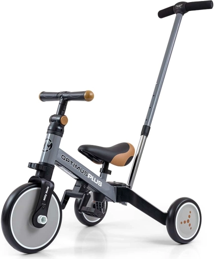 Bicicletta per bambini 4 in 1 Milly Mally Optimus Plus grigia