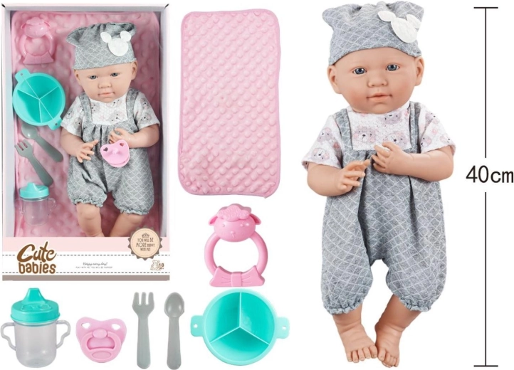 Bambola neonata con accessori 40 cm