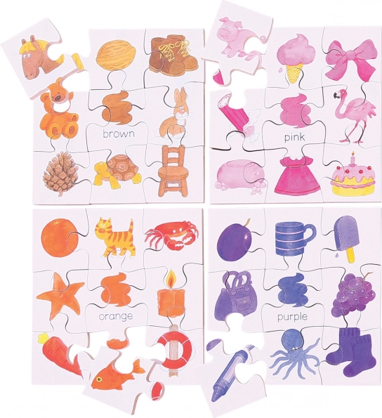 Bigjigs Toys puzzle didattico in legno Colori 4 in 1