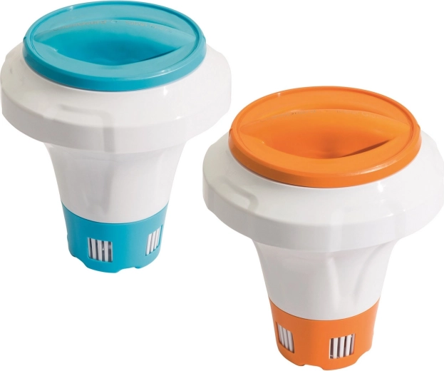 Dosatore galleggiante per prodotti chimici per piscine BESTWAY con manico in gomma, arancione