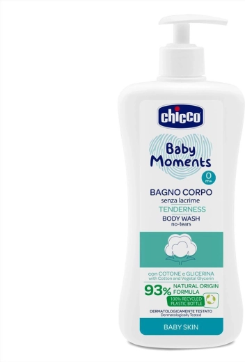 Chicco Baby Moments Tenderness shampoo e detergente corpo con dosatore 500 ml