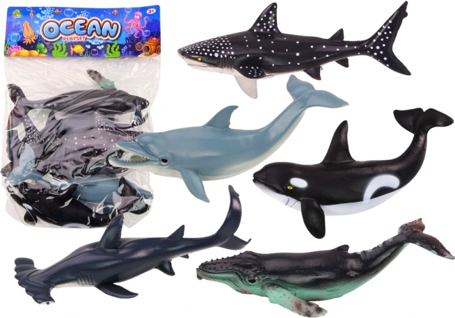 Set dei più grandi animali marini Orca balena squalo 6 pezzi
