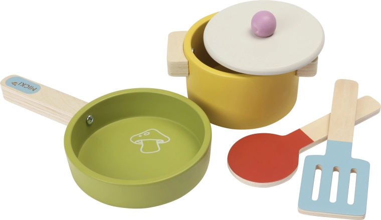Set di stoviglie da cucina in legno per bambini Micki