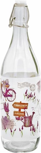 Bottiglia di vetro con chiusura a leva TORO 1 l – lavanda