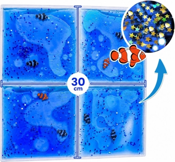 Pannello sensoriale e tattile Tullo con liquido blu